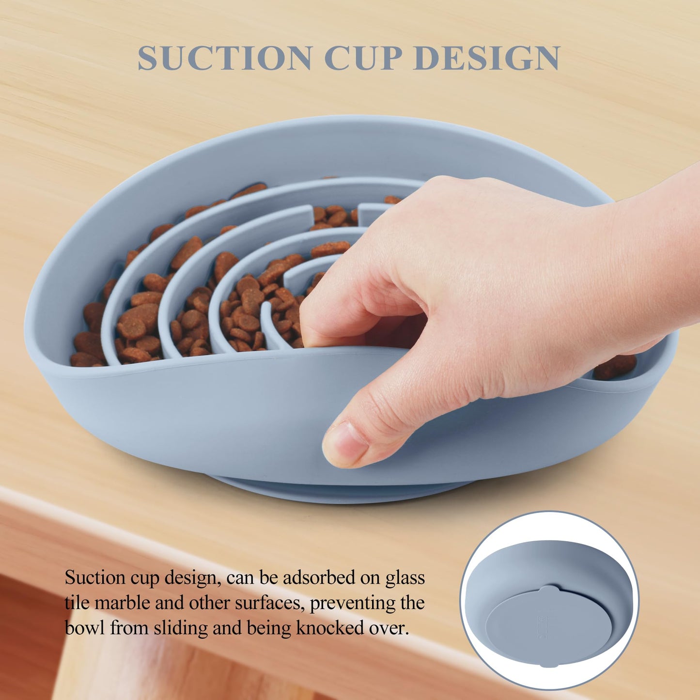 Coomazy Slow Feeder Dog Bowl, Silicone Material, Nonslip Design, Bowl