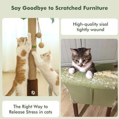 Woochpet Cat Scratching Post 35'' Tall Cat Scratcher Tree Tower