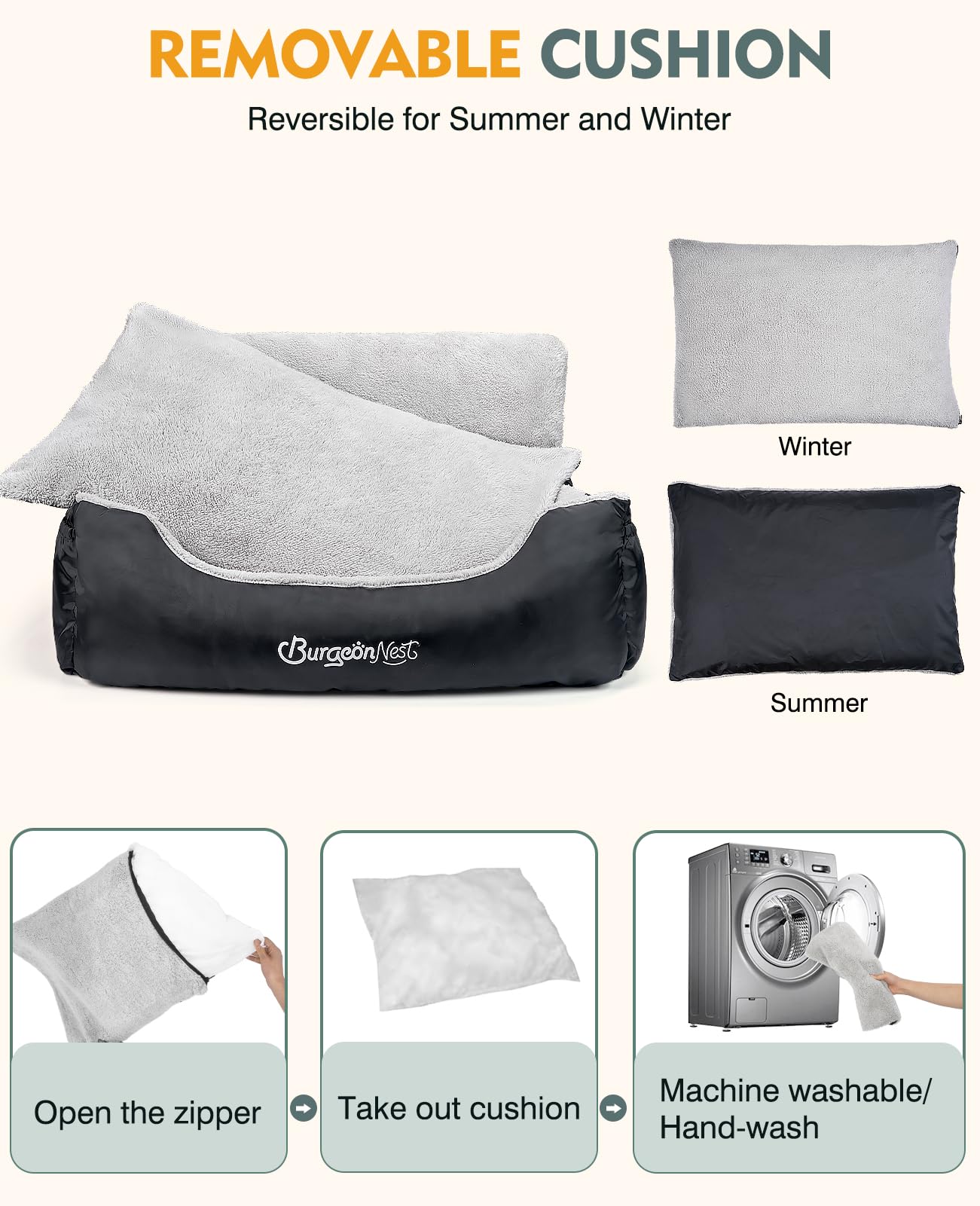 BurgeonNest Dog Car Seat for Medium/Large Dogs Under Soft Pet Car Seat