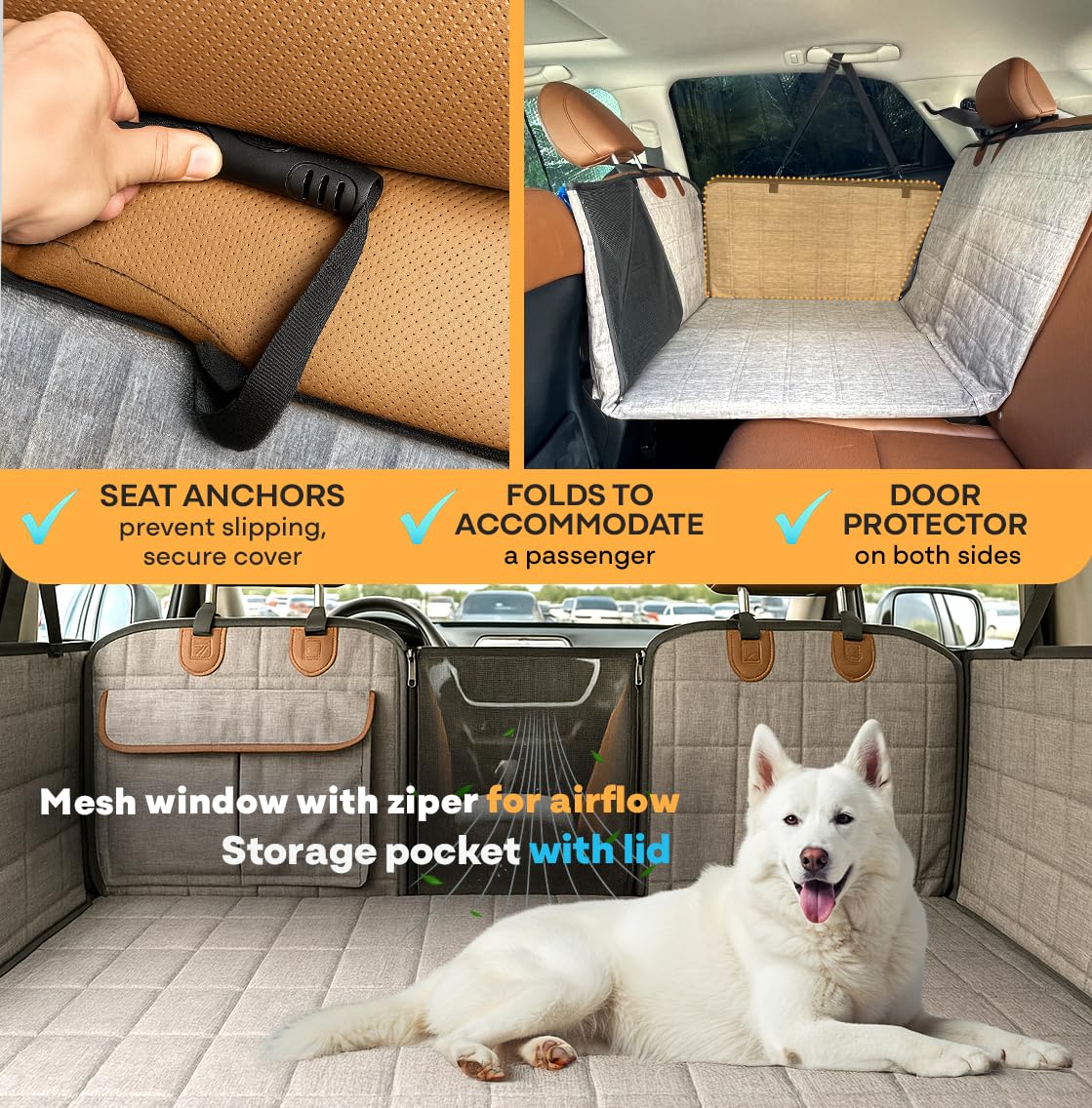 APetsPlanet Backseat Extender for Dogs, Dog Seat Cover Hard Seat