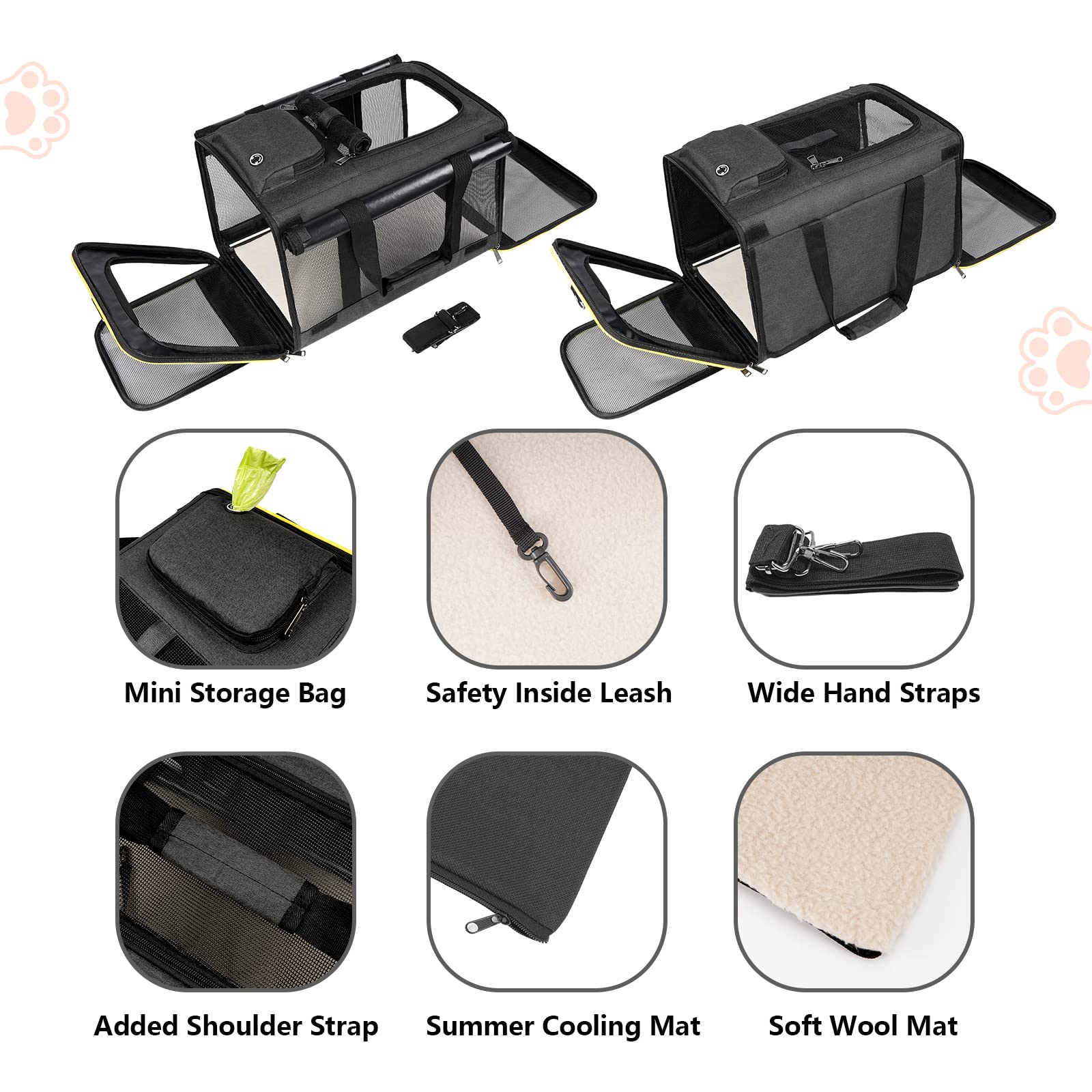 GAPZER Cat Carriers for Large Cats + Soft Pet Carrier