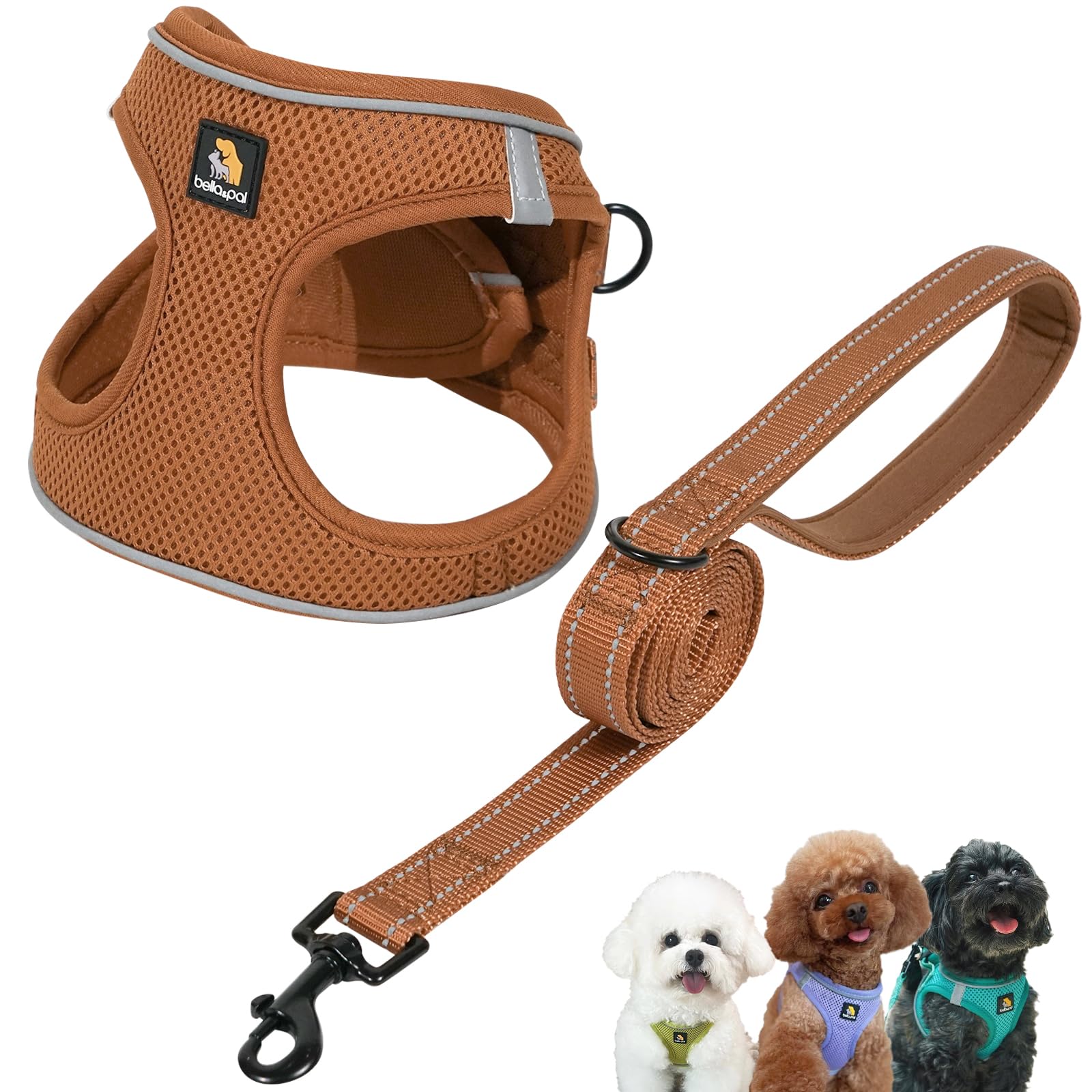 BELLA PAL Step in Vest Harness for Small and Medium Dogs, No Pull Set