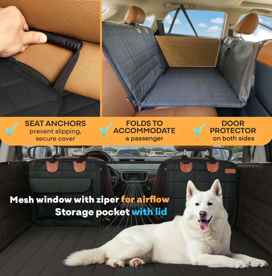 APetsPlanet Dog Car Seat Cover for Back Seat Hard Bottom Seat