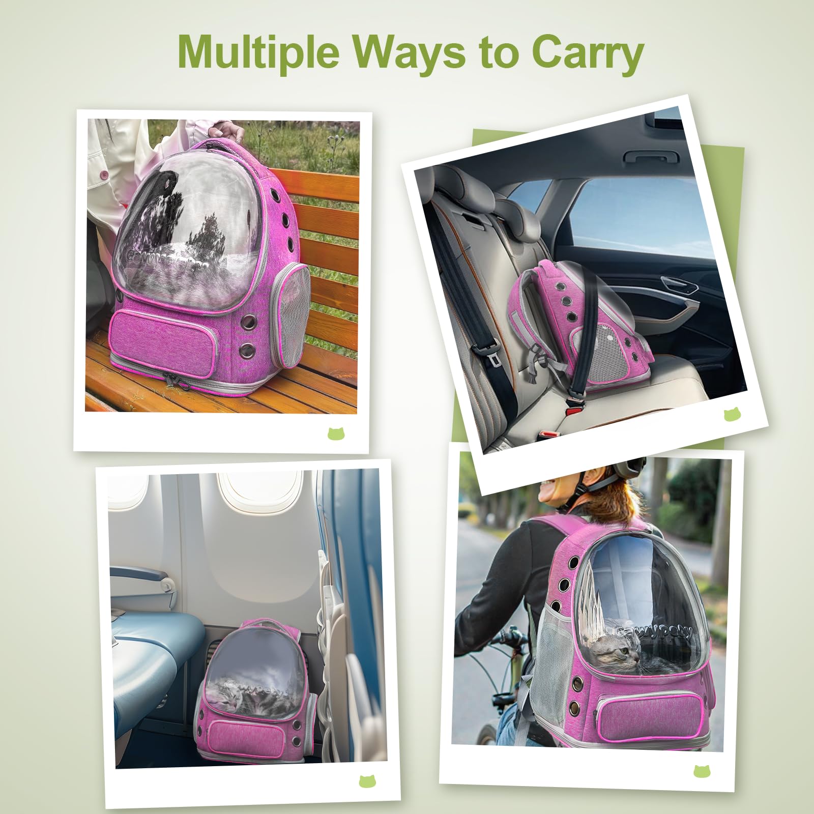 Cawypety Expandable Cat Backpack,Cat Bubble Backpack Carrier
