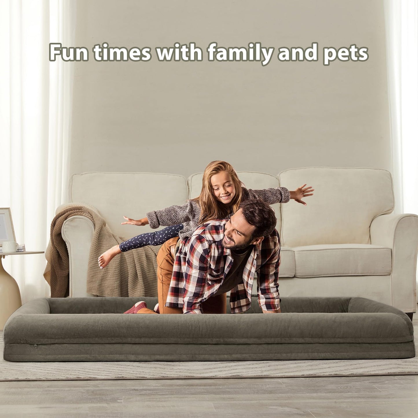 WNPETHOME Human Dog Bed for Adult, Washable Dog Couch with Bed