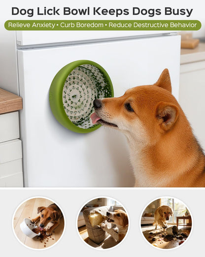 Dog Lick Bowl for Dogs, Lick Mat, Slow Feeder Lick Bowl with Mat