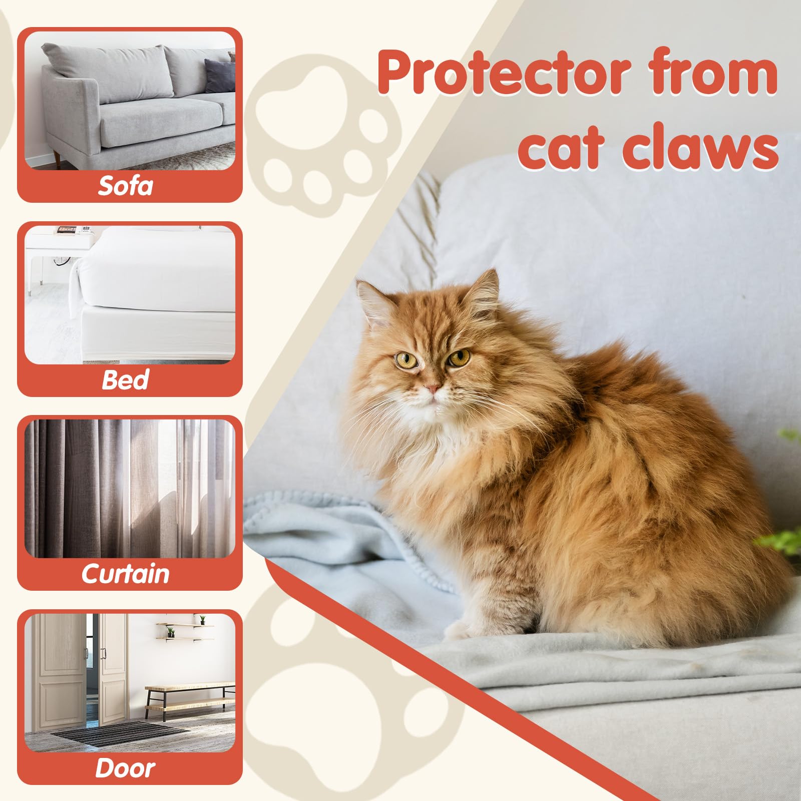Secopad 18 PCS Large Cat Scratch Furniture Protector, Cover