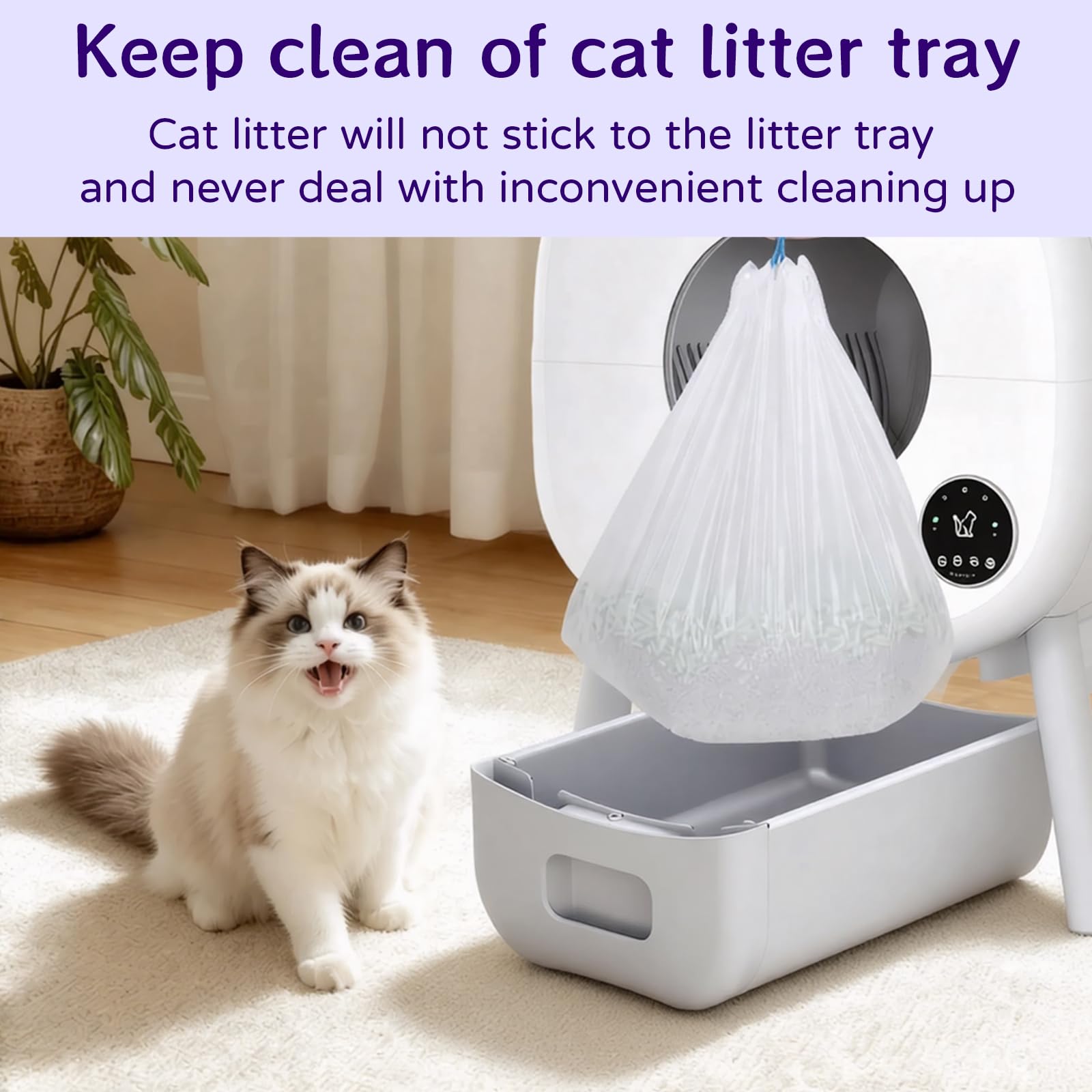 120 Count 26" x 11.8" Automatic Cat Litter Box Bags Compatible Box