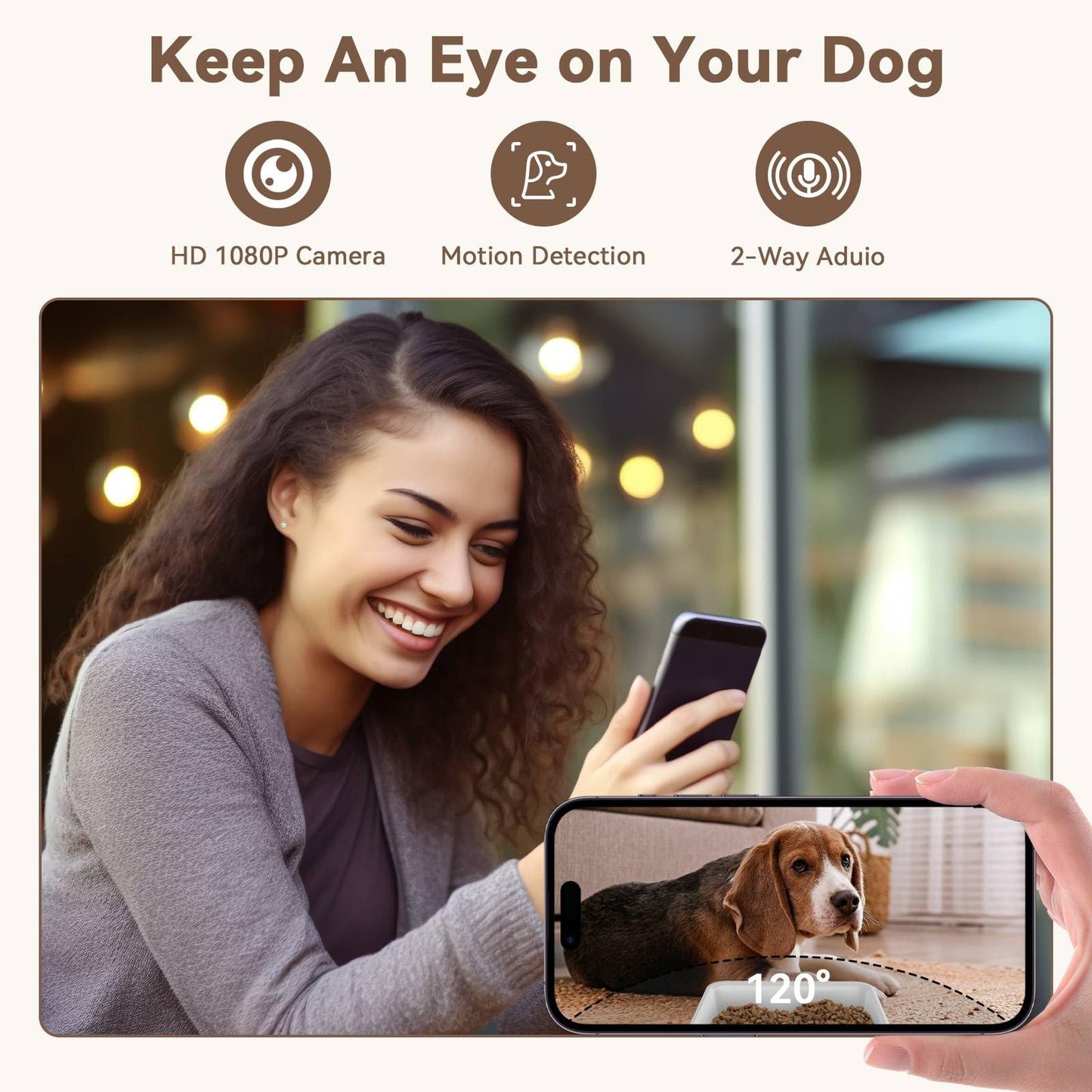 UTCG Automatic Dog Feeder with Camera: /33 Cups WiFi Timed Dispenser