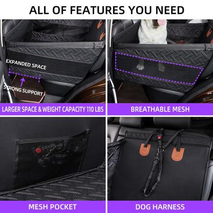 TKYZ Large Dog Car Seat,PU Leather Back Seat Extender Seat