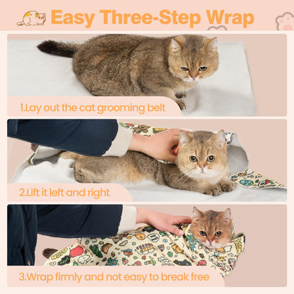 CKNCY 35.5" Cat Grooming Wrap Cat Wrap for Cutting Nails Cat Tool