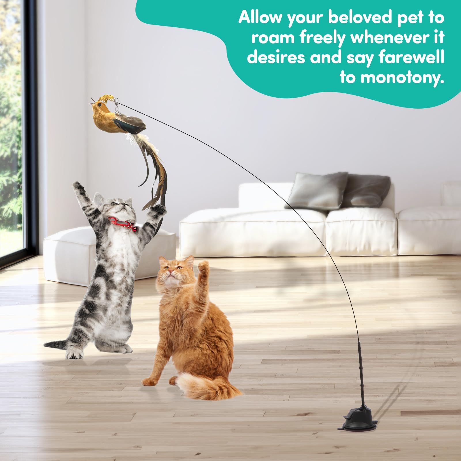 jority Interactive Cat Toys for Bored Indoor Adult Cats Feather