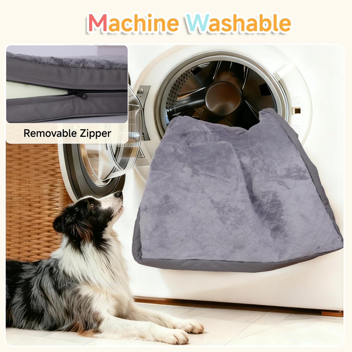 WAYIMPRESS Waterproof Dog Bed for Crate Outdoor Crate Pad Bed