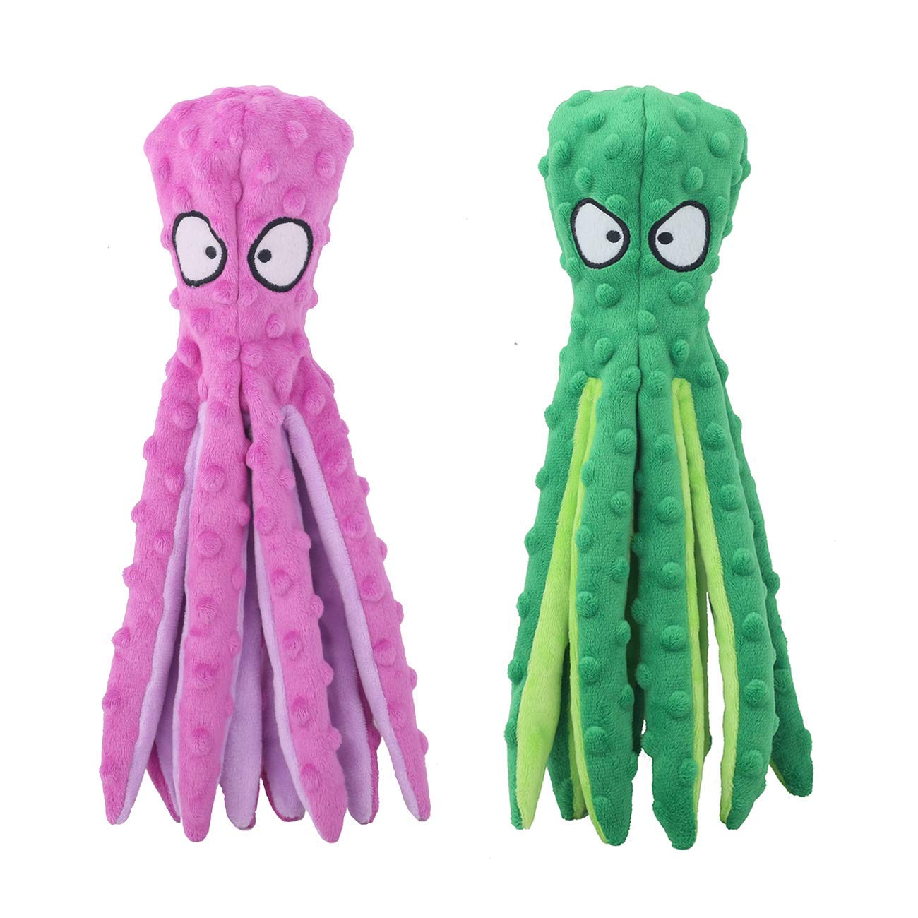CPYOSN Dog Squeaky Toys Octopus No Stuffing Crinkle Plush Dog Toys
