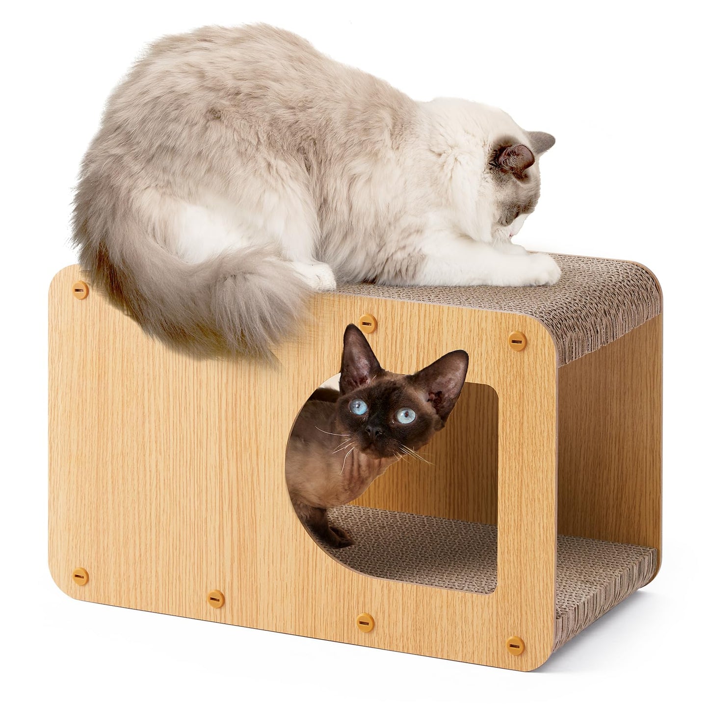 EHEYCIGA Cardboard Cat Scratcher House, 17-Inch Corrugated House