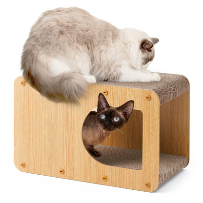 EHEYCIGA Cardboard Cat Scratcher House, 17-Inch Corrugated House