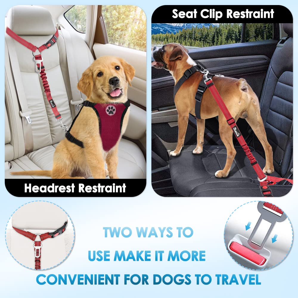 SlowTon Dog Seat Belt for Car, 2 Pack Dog Car Harness Seatbelt Seat