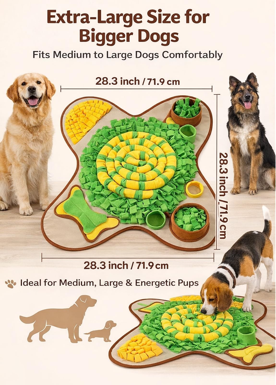 HOPET Snuffle Mat for Dogs Large Breed, x28.3'' Interactive Puzzle