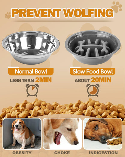 Jovrun Elevated Dog Bowls for Medium Large Size Dogs, Non-Slip Bowl