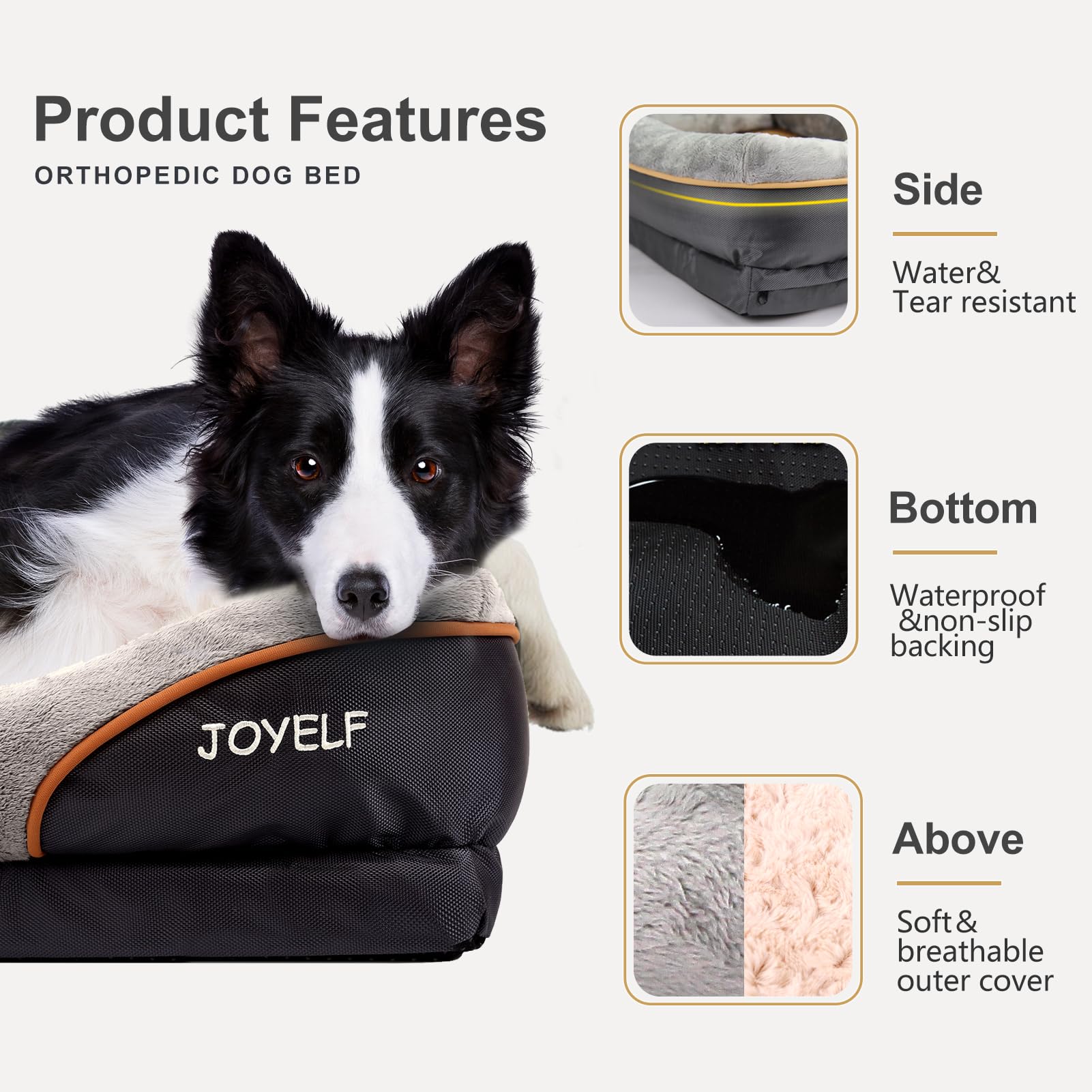 JOYELF Memory Foam Dog Bed Small Orthopedic Dog Bed Sofa