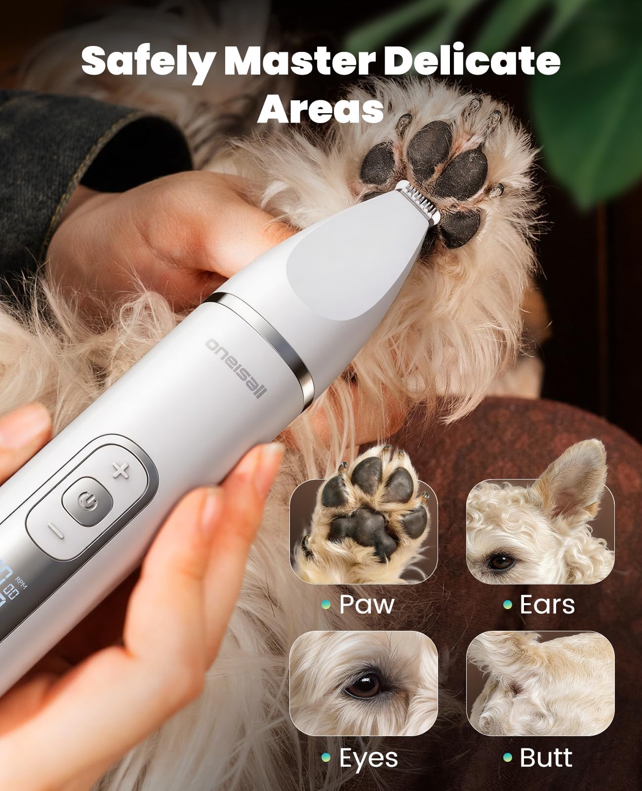 oneisall 1 Dog Grooming Kit with LCD Display, Dog Hair Trimmer Trimmer