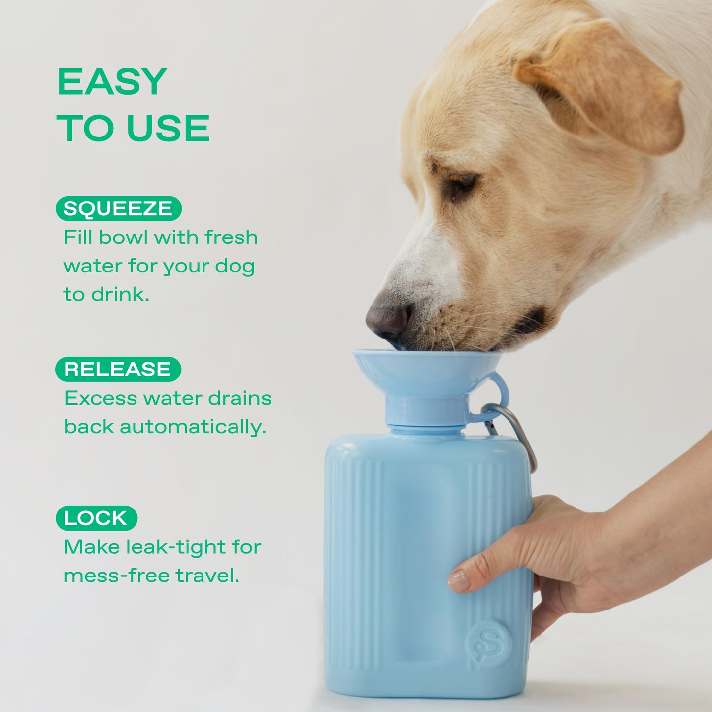 Springer Dog Water Bottle, Large Capacity Drinking Feeder Dispenser