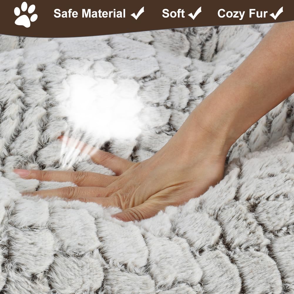 Dog Bed Crate Pad Soft Fluffy Pet Cushion Mat Anti-Slip Comfy Kennel