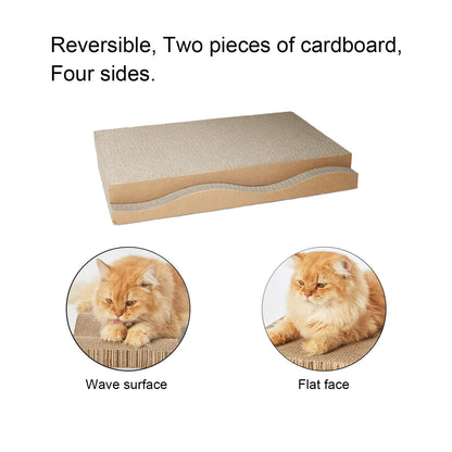 RUBMEOW Cat Scratch Pad Cardboard Scratcher Box,2PCS in 1 Pad