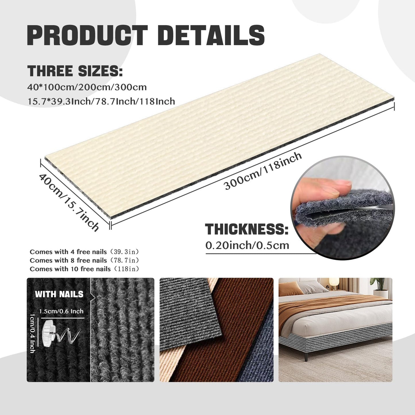 x15.8" Anti Cat Scratch Couch Furniture Protector, Adhesive Furniture