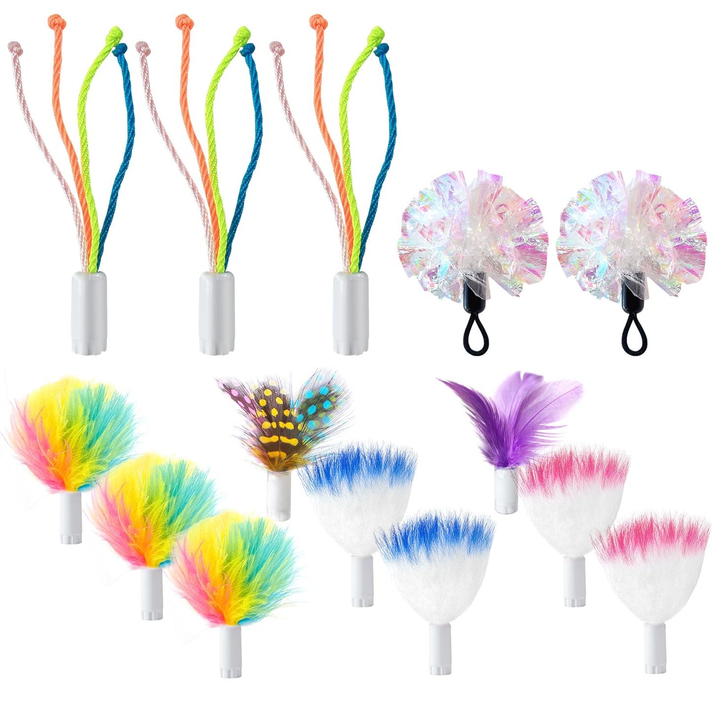 ORSDA 14PCS Cat Feather Toys Replacement Interactive Kitten Toys