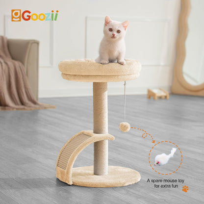 Goozii Cat Scratching Post Tower for Indoor Cats, Small Cat Tree Bed