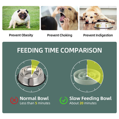 Havniva Ceramic 1.6 Cup Slow Feeder Dog Bowl Puzzle