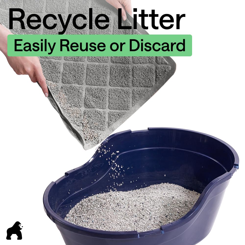 GORILLA GRIP Cat Litter Box Mat, Cushioned Coil Mesh Litter Mat
