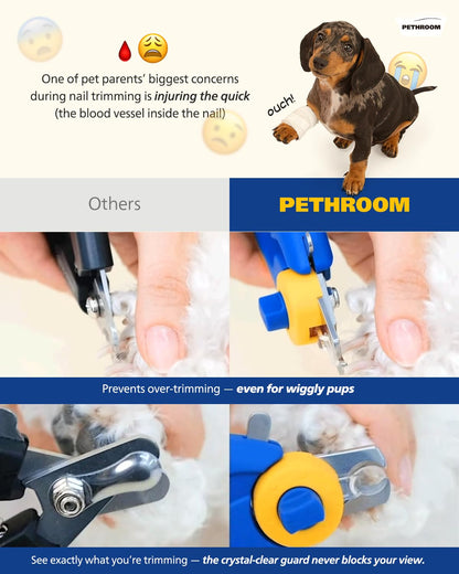 PETHROOM] Dog Nail Clipper with Transparent Guard Nail File Clipper