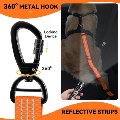 Pawaboo 2Pack Dog Seatbelt for Car, 3-in-1 Dog Car Seat Belt Seat