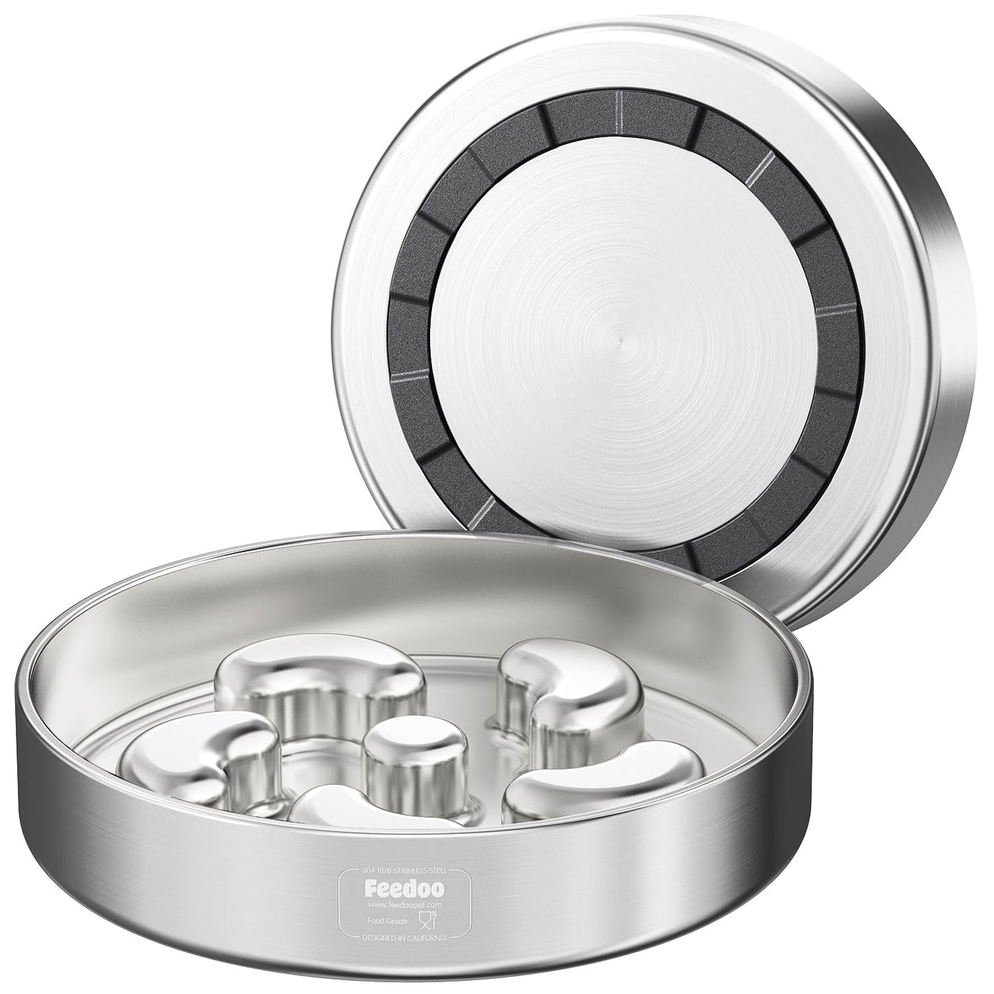 Feedoo Slow Feeder Dog Bowl-2Cups for Medium Breeds, Double Puzzle
