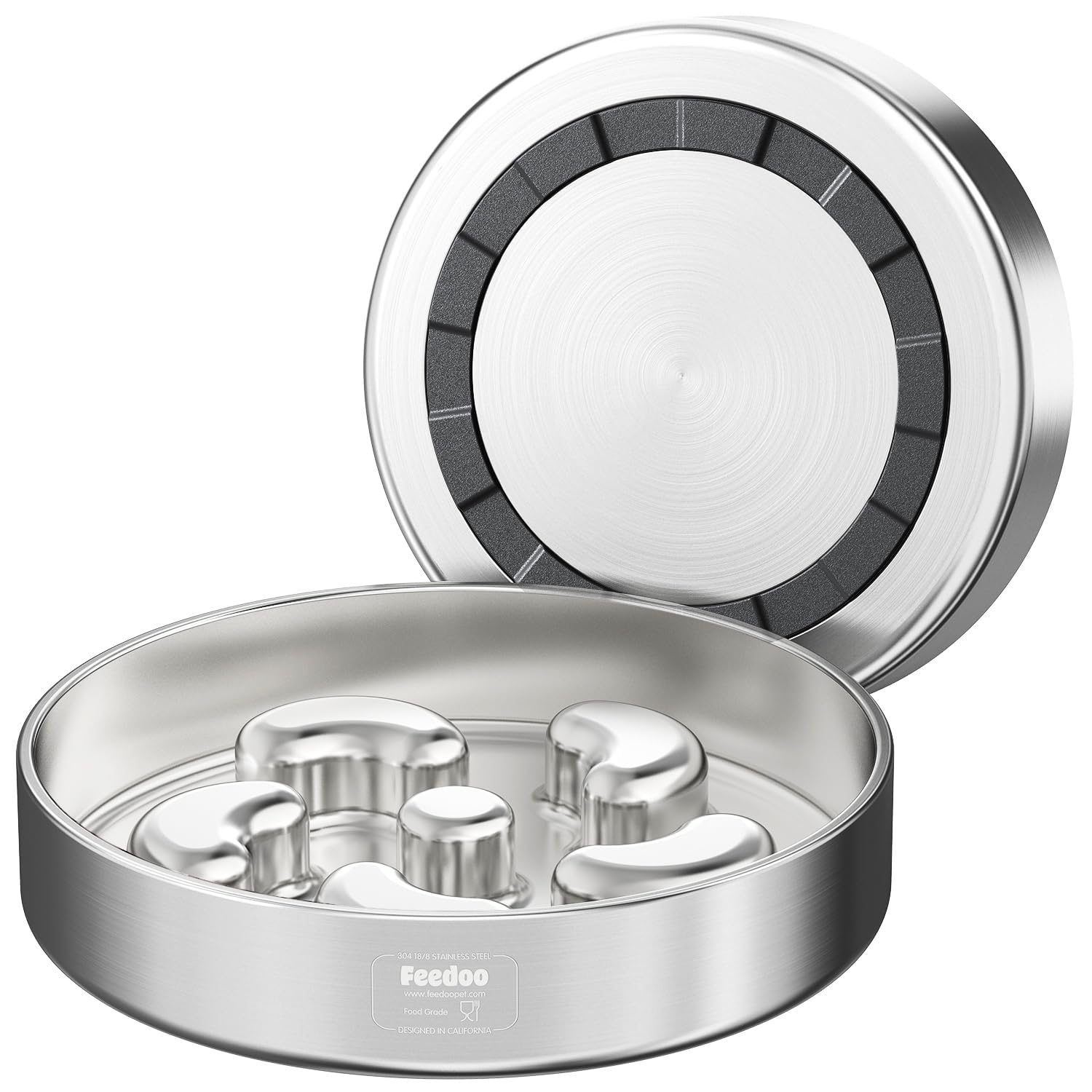 Feedoo Slow Feeder Dog Bowl-2Cups for Medium Breeds, Double Puzzle