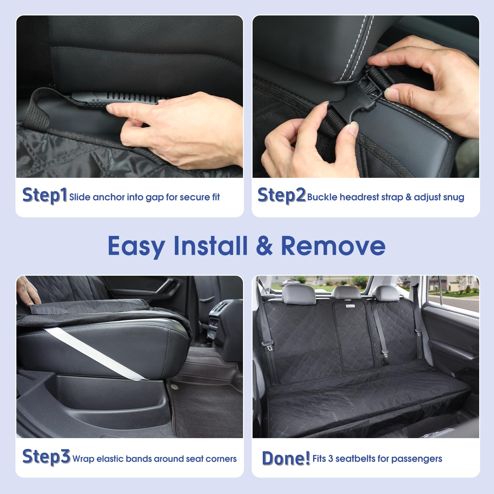 ALLANSING Upgraded 900D Heavy Duty Dog Back Bench Seat Cover, Car Seat