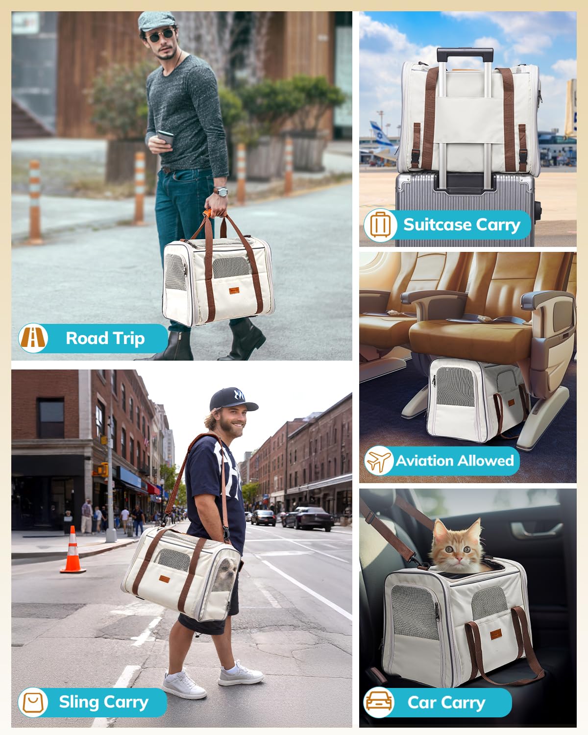 Morpilot Cat Carrier Cat Carrier Soft for Small or Medium Carriers