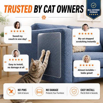 Cat Scratch Furniture Protector 12-Pack [Non-Reflective] Furniture