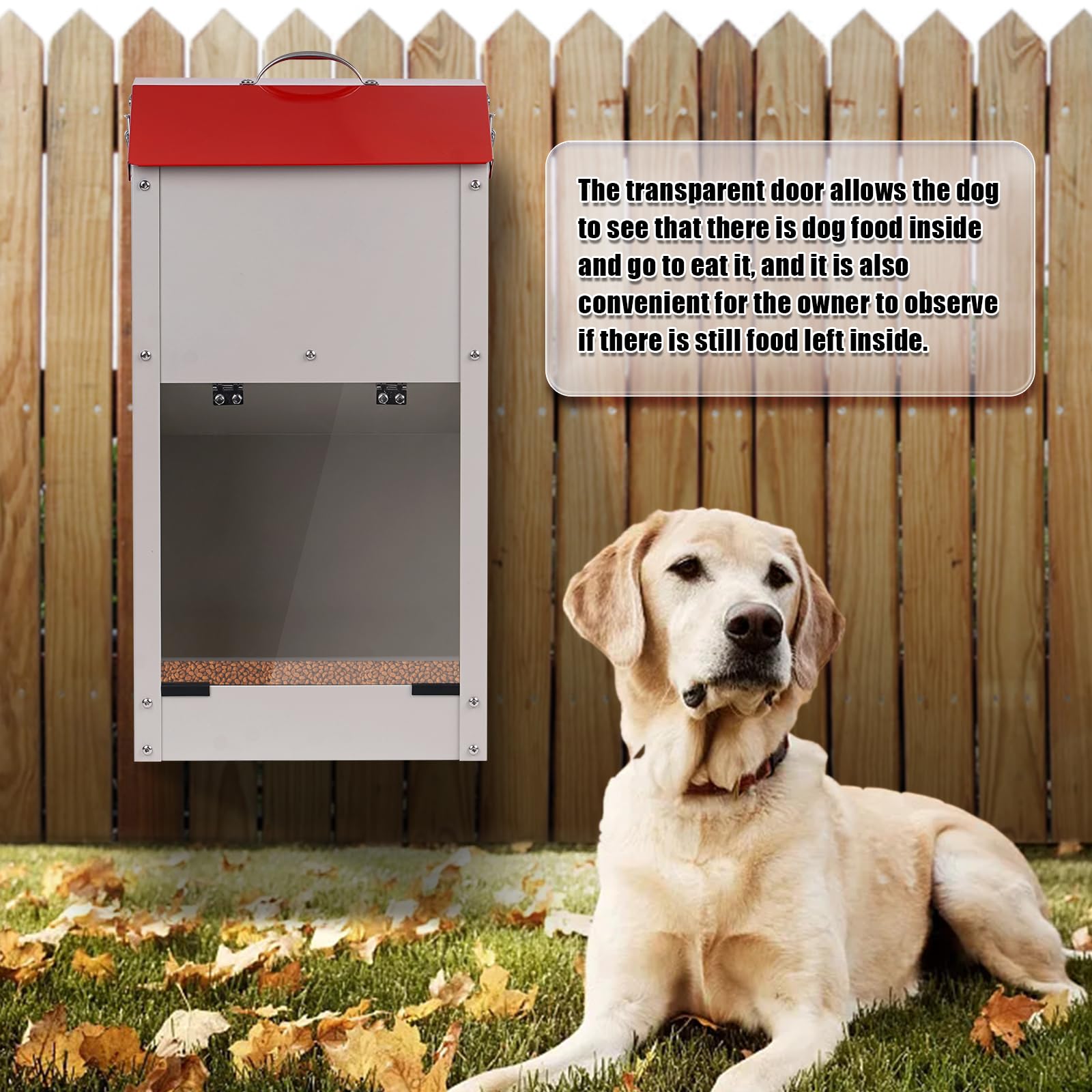 KHEARPSL Galvanized Automatic Dog Feeder Large Breed Dog Dispenser