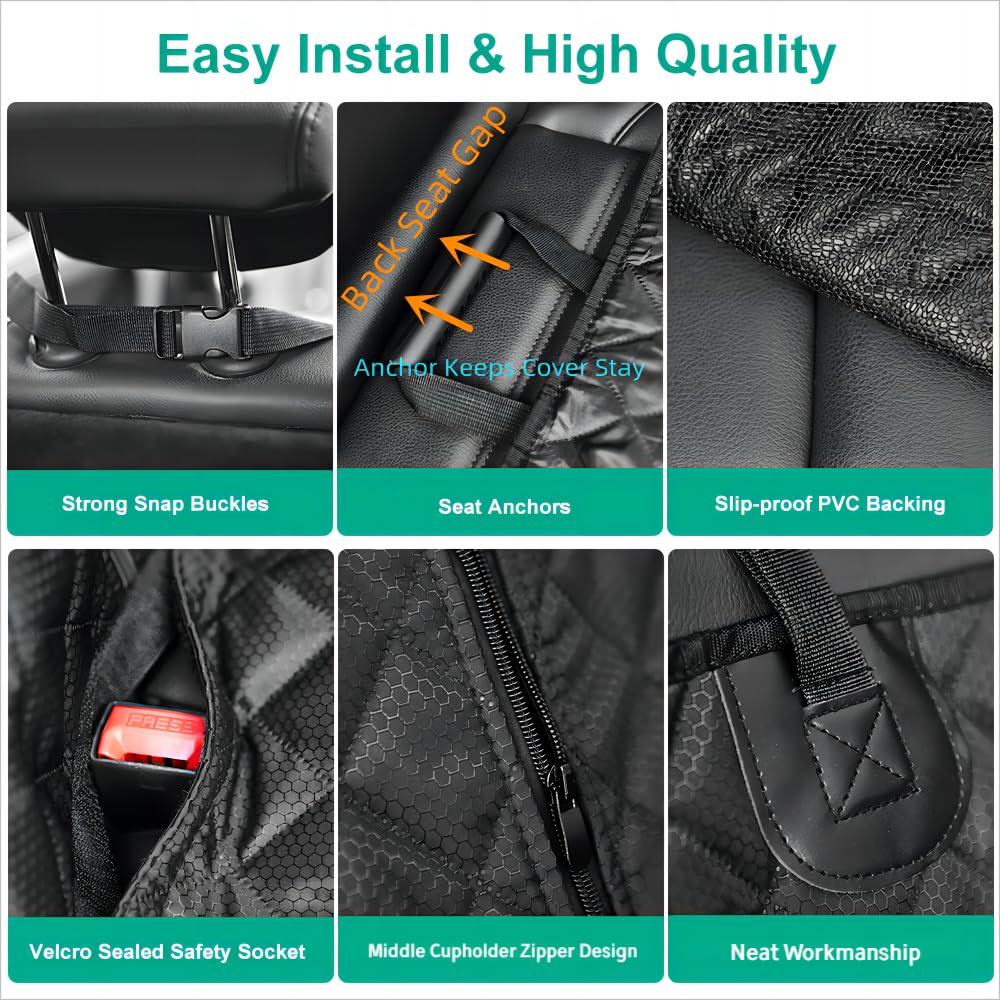 ANOSOSPECIAL Dog Car Seat Cover for Back Seat Cover,Non Stick Fur Seat