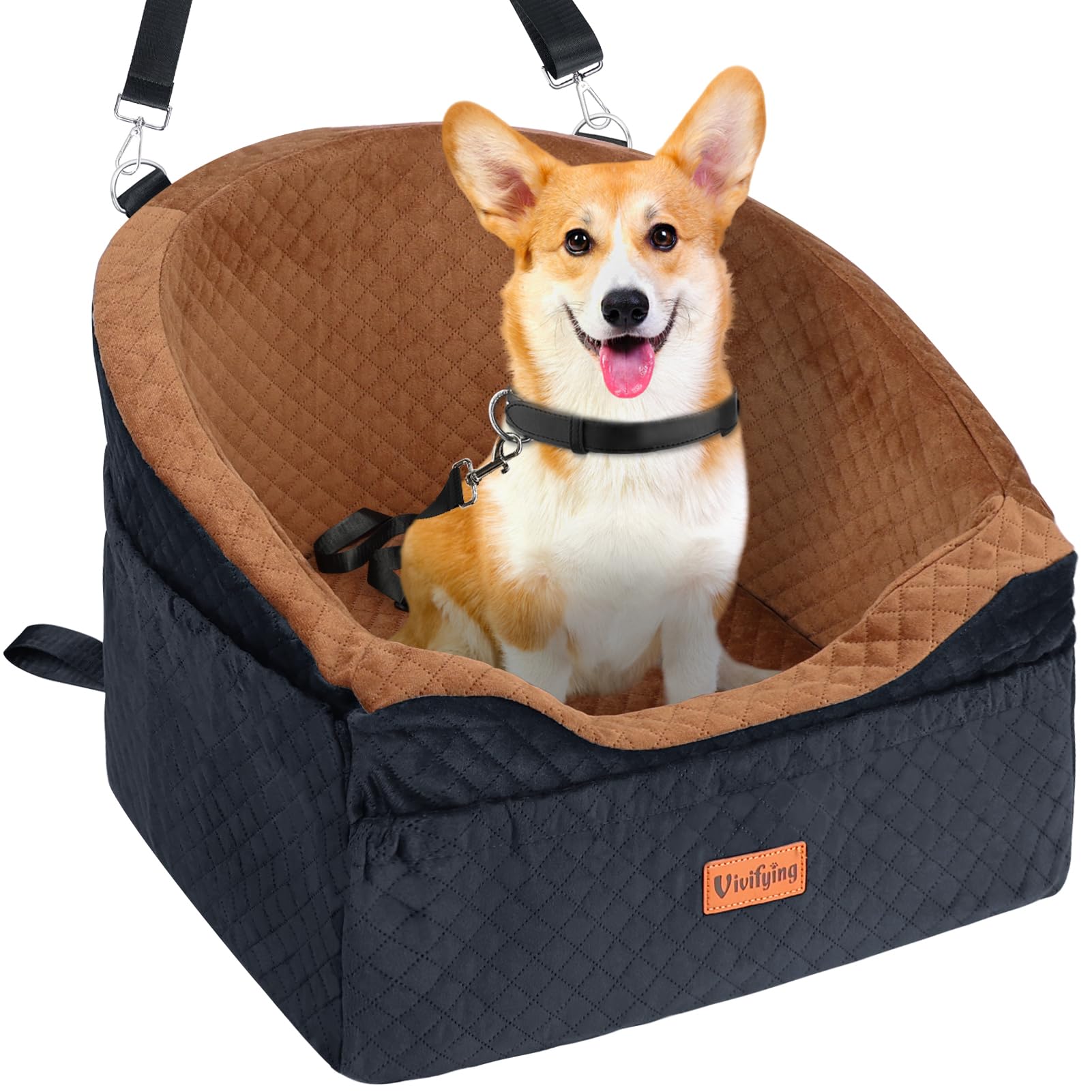 Vivifying Dog Car Seat for Small Medium Dogs, Detachable Washable Seat