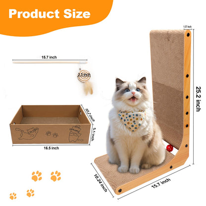 Goosheep L-Shaped Cat Scratcher 2-in1 Scratching Board for Posts