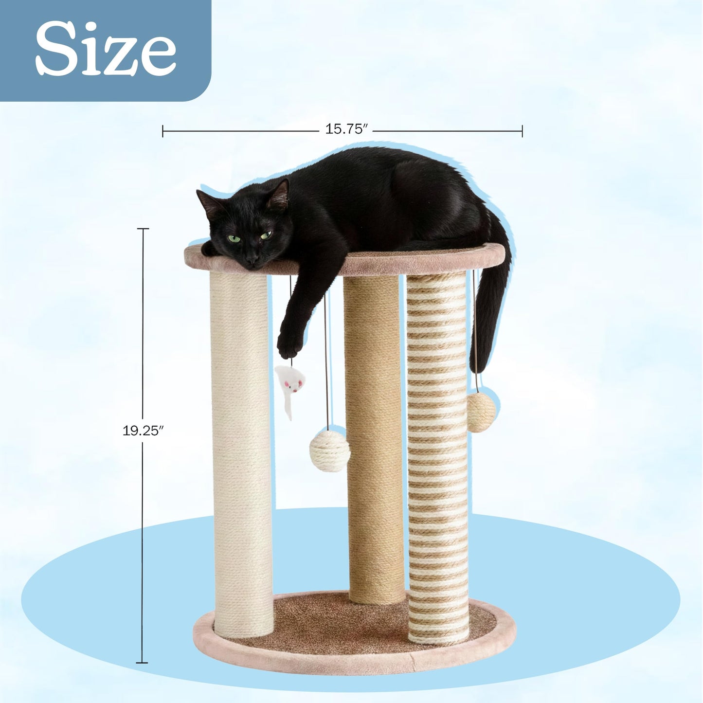 Cat Scratching Post 3 Scratcher Posts with Carpeted Base Play Posts