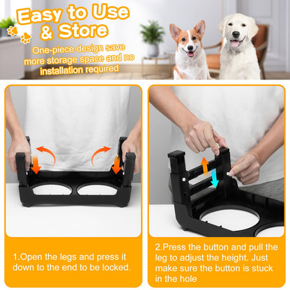 COMESOON Elevated Dog Bowls for Small Medium Dogs, 3 Height Feeder