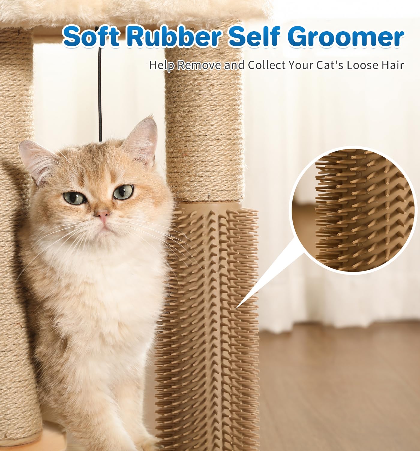 Made4Pets Cat Scratching Post, Cat Self Groomer for Indoor Scratcher