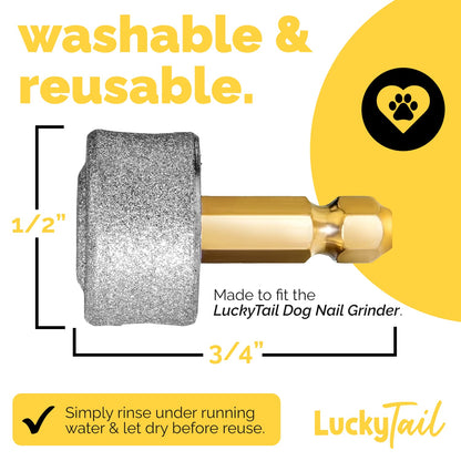 LUCKY TAIL Dog Nail Grinder Hard Soft Replacement Heads Tool