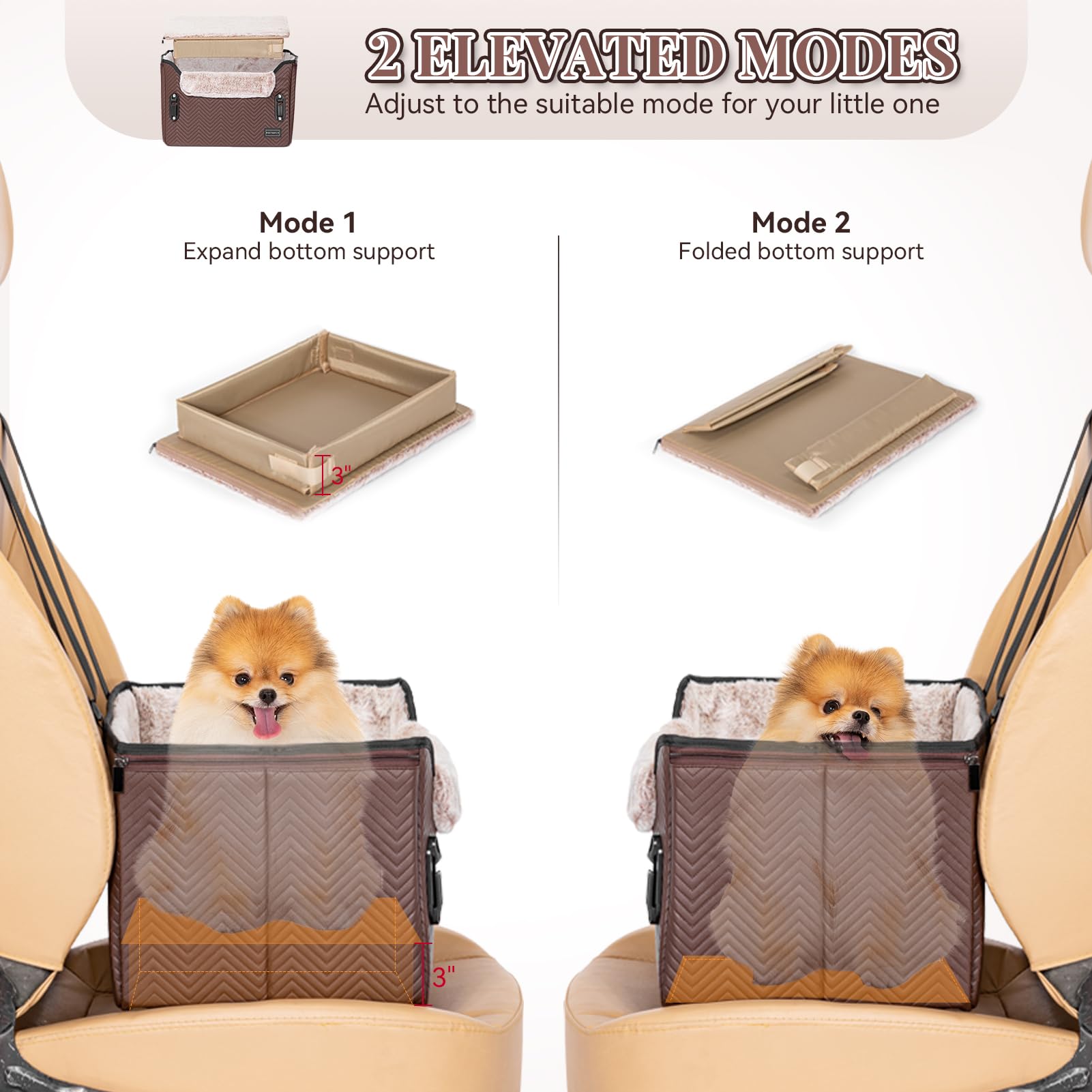 PETSFIT Car Seat for Dogs, Waterproof PU Leather Dog Car Seat