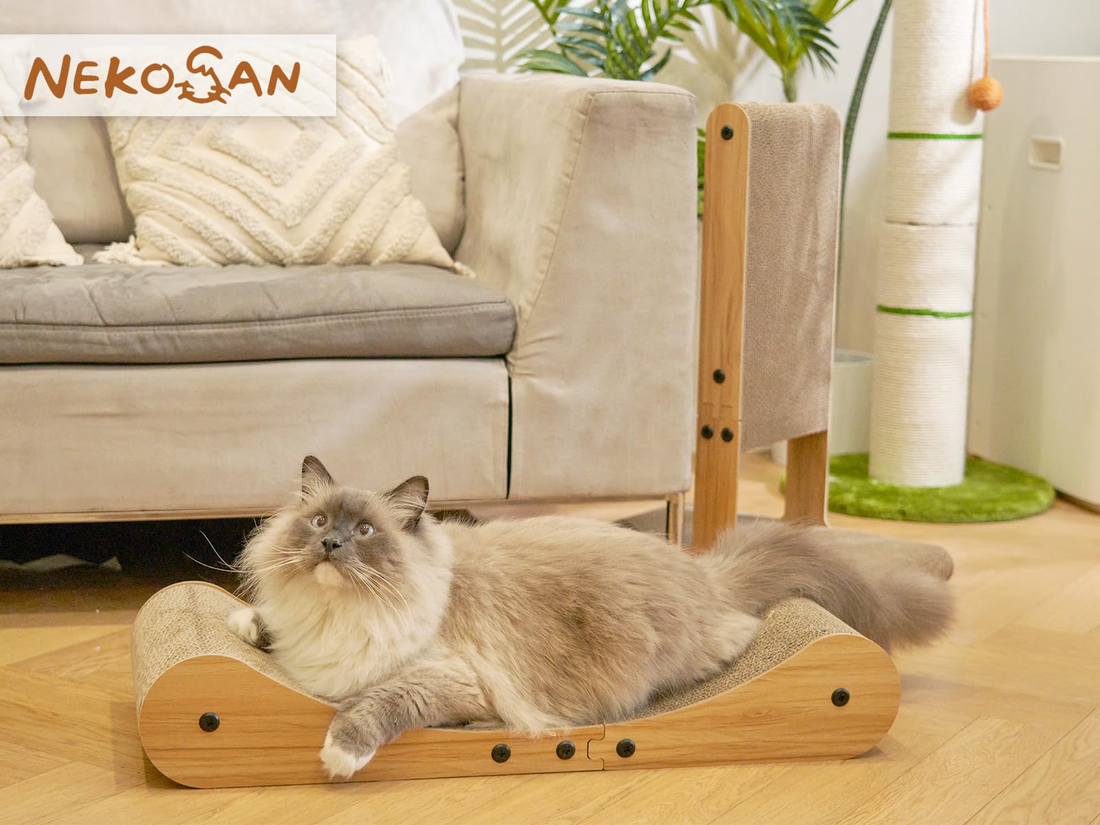 Nekosan Cat Scratcher Cardboard Bed, 27.5" Extra Large Cat Scratch Bed